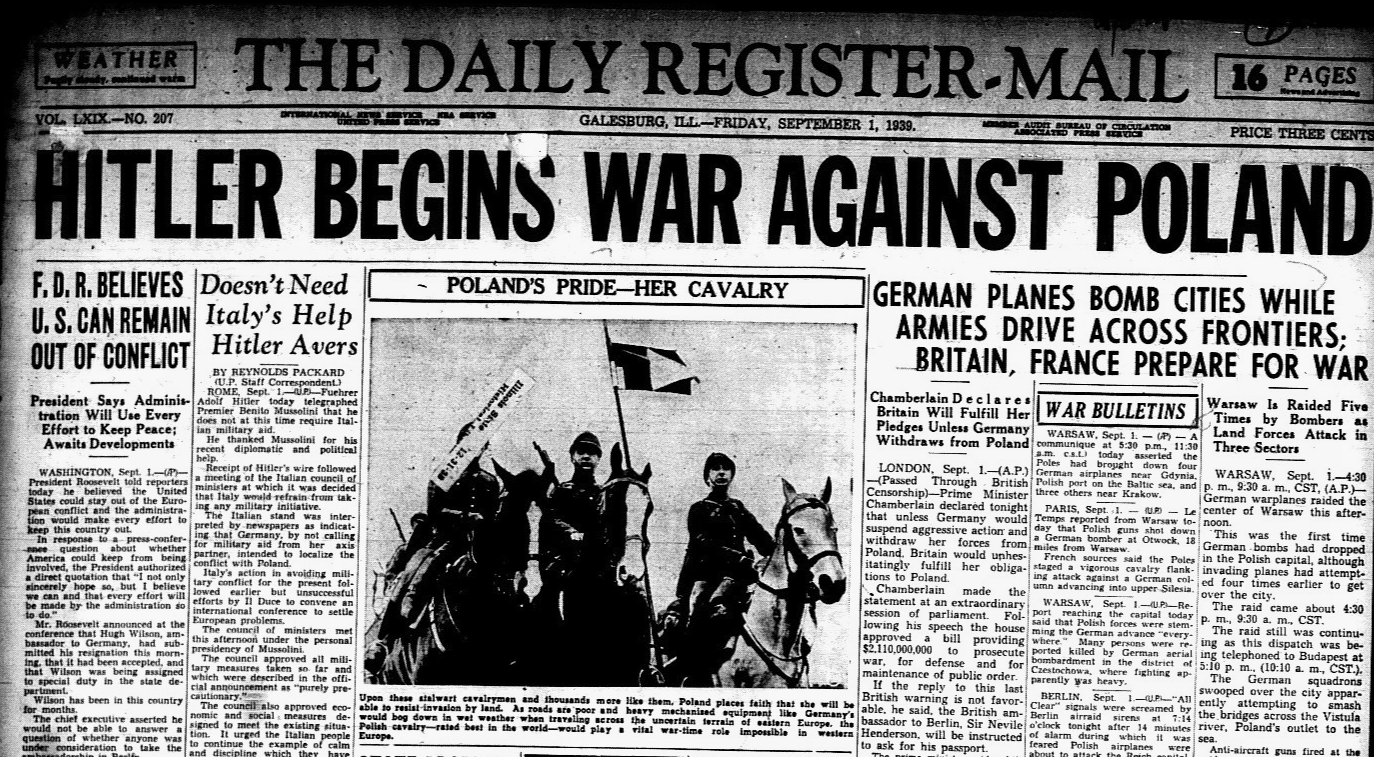 September 1939: Global War, Local Reactions
