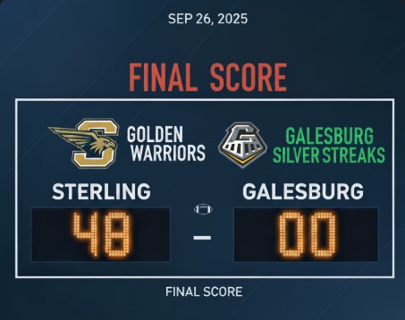 Sterling pulls away after halftime, tops Galesburg 48-0