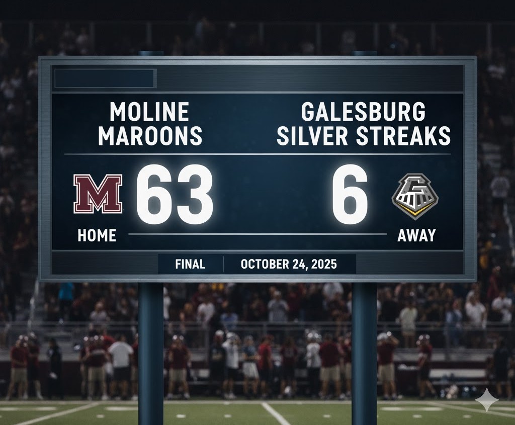 Moline dominates Galesburg 63-6 to close regular season