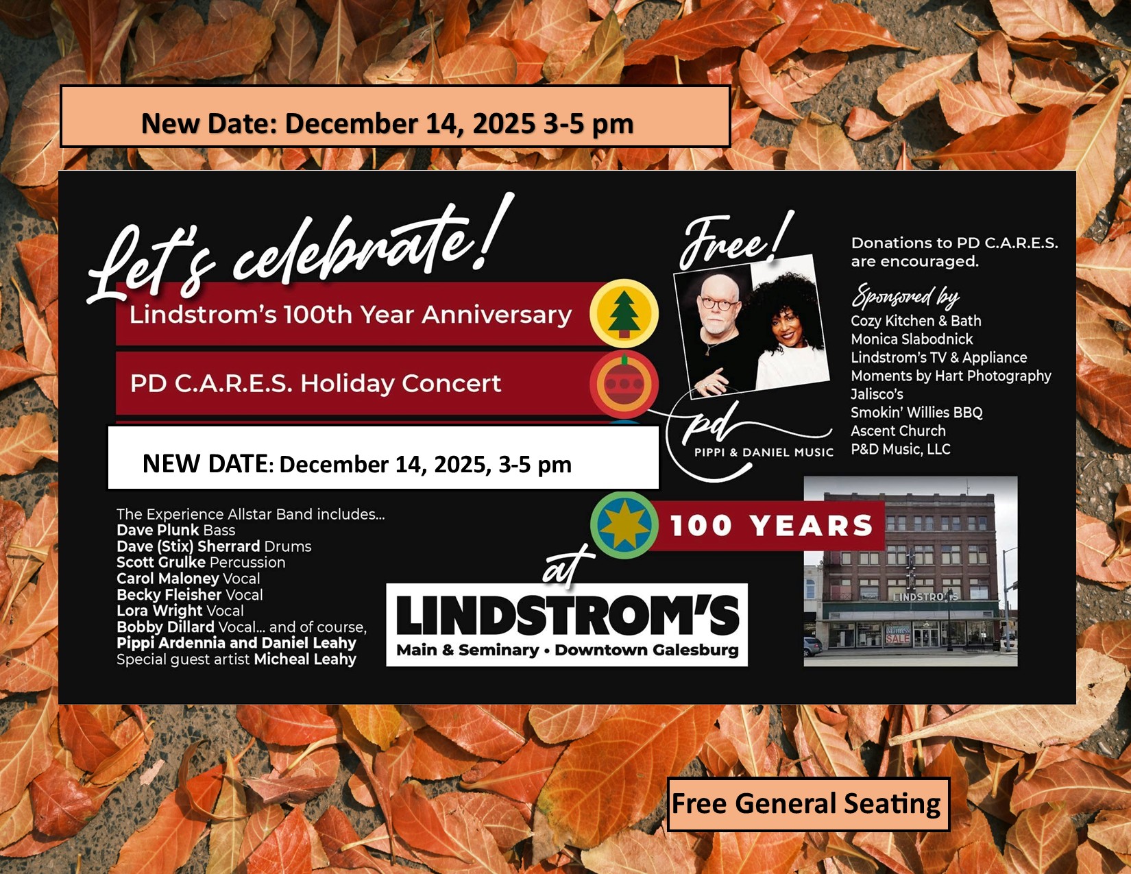Lindstrom’s holiday concert rescheduled for Dec. 14