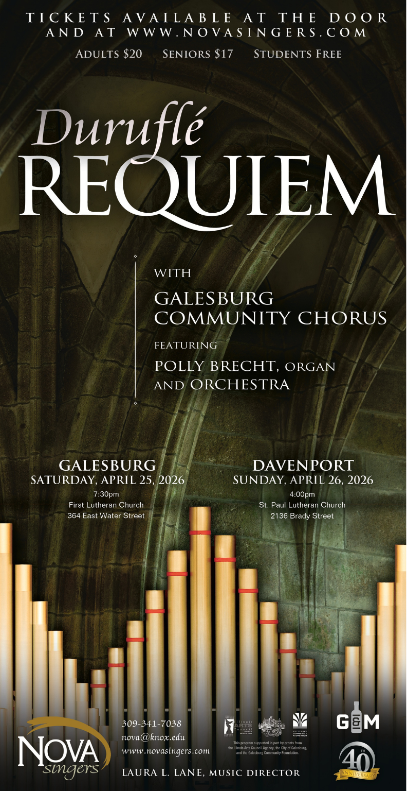 Nova Singers, Galesburg Community Chorus to perform Duruflé Requiem